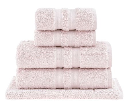 Jogo de Toalhas de Banho em Algodão Egípcio Rosa | Westwing