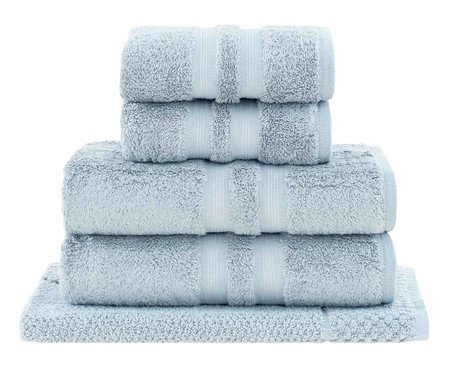 Jogo de Toalhas de Banho em Algodão Egípcio Azul | Westwing