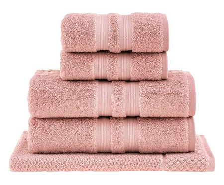 Jogo de Toalhas de Banho em Algodão Egípcio Rosa Escuro | Westwing