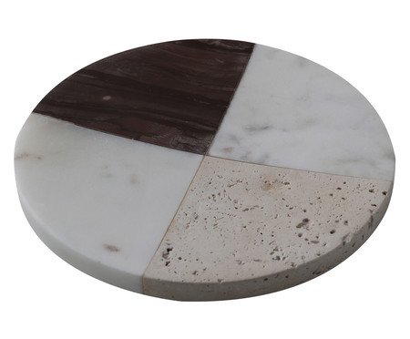 Tábua de Servir em Mármore Cleo Branco, Bordô e Bege | Westwing