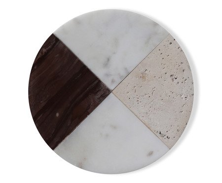 Tábua de Servir em Mármore Cleo Branco, Bordô e Bege | Westwing