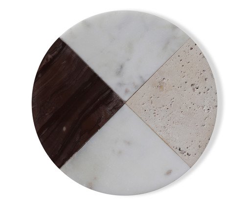 Tábua de Servir em Mármore Cleo Branco, Bordô e Bege, multicolor | WestwingNow