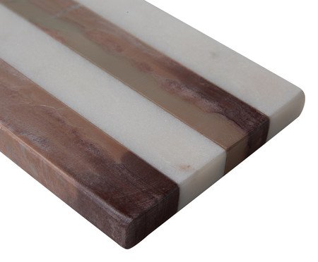 Tábua de Servir em Mármore Hera Branco e Bordô | Westwing