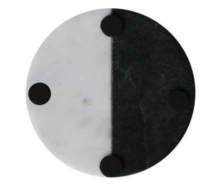 Jogo de Porta-Copos em Mármore Orfeu Branco e Verde - 4 pçs | Westwing