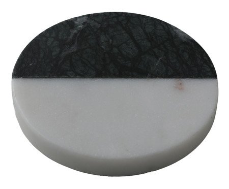 Jogo de Porta-Copos em Mármore Orfeu Branco e Verde - 4 pçs | Westwing