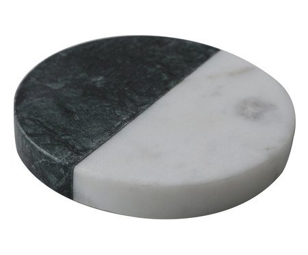 Jogo de Porta-Copos em Mármore Orfeu Branco e Verde - 4 pçs | Westwing