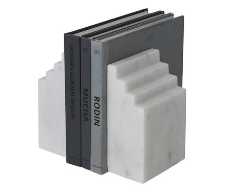 Aparador de Livros em Mármore Atlas Branco | Westwing