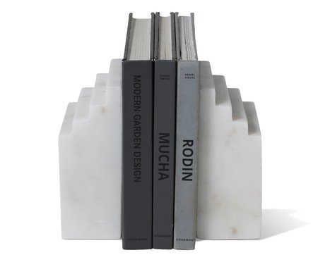 Aparador de Livros em Mármore Atlas Branco | Westwing