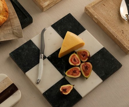 Tábua de Servir em Mármore Cronos Branco e Bege | Westwing