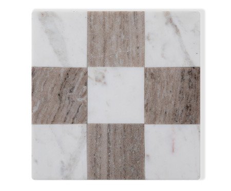 Tábua de Servir em Mármore Cronos Branco e Bege | Westwing