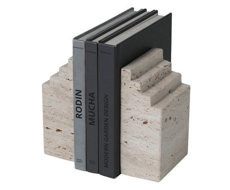 Aparador de Livros em Mármore Atlas Bege | Westwing