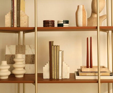 Aparador de Livros em Mármore Atlas Bege | Westwing