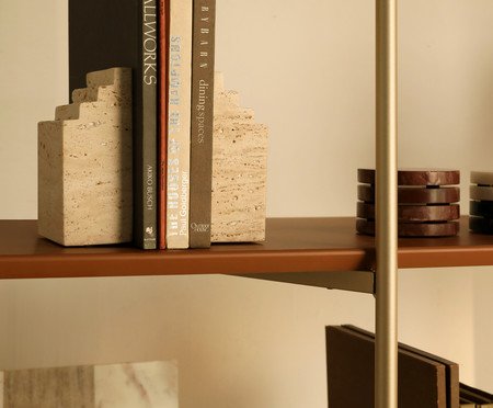 Aparador de Livros em Mármore Atlas Bege | Westwing