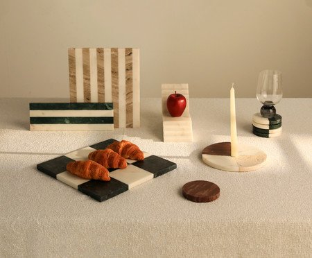 Jogo de Porta-Copos em Mármore Orfeu Bordô - 4 pçs | Westwing