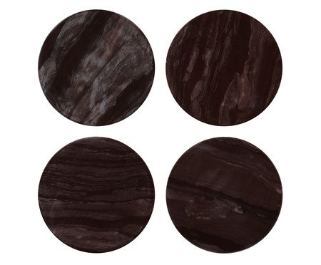 Jogo de Porta-Copos em Mármore Orfeu Bordô - 4 pçs | Westwing