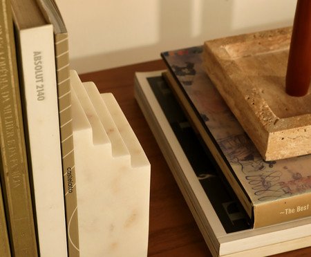 Aparador de Livros em Mármore Atlas Verde | Westwing