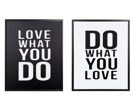 Jogo de Quadros Love What You Do - 90X50cm