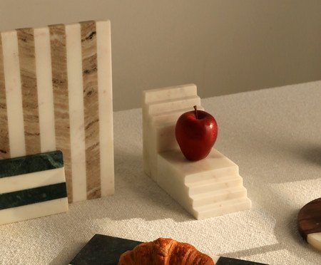 Tábua de Servir em Mármore Hera Branco e Verde | Westwing