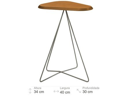 Mesa Lateral Liz Laminado Castanho | Westwing