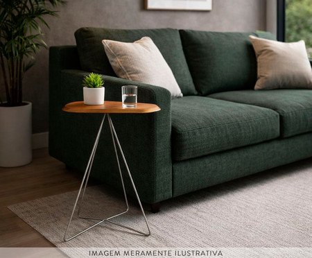 Mesa Lateral Liz Laminado Castanho | Westwing