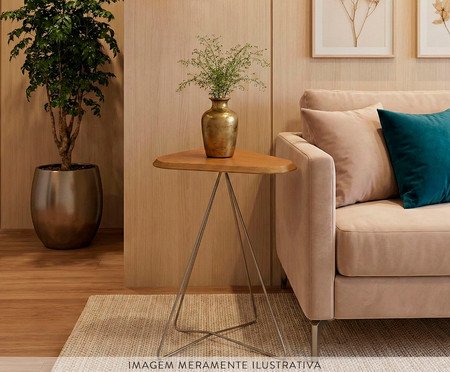 Mesa Lateral Liz Laminado Castanho | Westwing