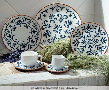 Jogo de Pratos Fundo Coup Stoneware Coimbra Abstrato | Westwing