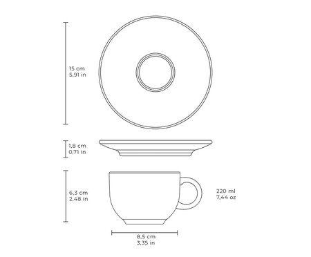 Jogo de Xícaras para Chá Coup Stoneware Exótica Floral | Westwing