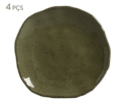 Jogo de Pratos Fundo Orgânico Eco Stone Jade Verde, green | WestwingNow