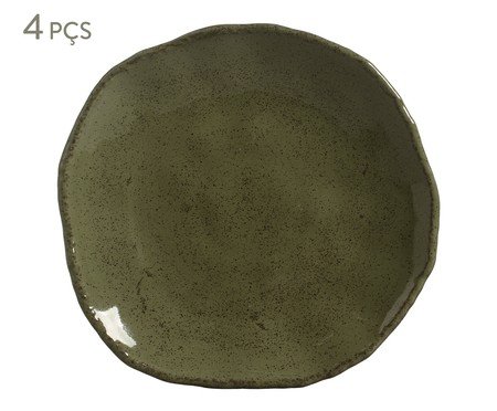 Jogo de Pratos Fundo Orgânico Eco Stone Jade Verde | Westwing