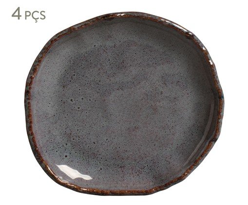 Jogo de Pratos para Sobremesa Orgânico Eco Stone Basalto Azul, blue | WestwingNow