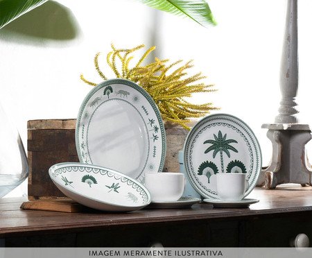 Jogo de Pratos Fundo Coup Stoneware Exótica Floral | Westwing