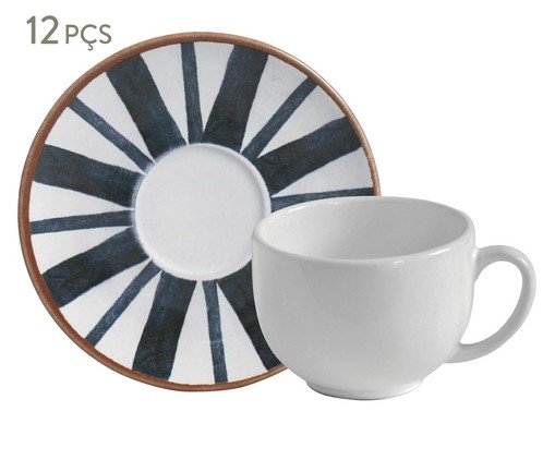 Jogo de Xícaras para Chá Coup Stoneware Trópico Abstrato, multicolor | WestwingNow