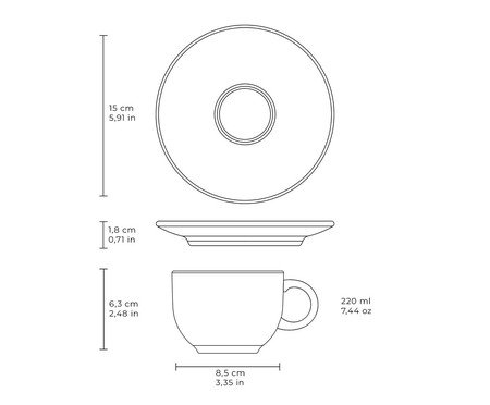 Jogo de Xícaras para Chá Coup Stoneware Trópico Abstrato | Westwing