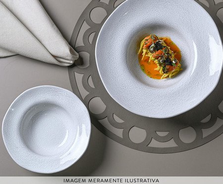 Jogo de Pratos para Massa Orgânico Luz Cinza | Westwing