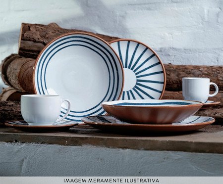 Jogo de Pratos para Sobremesa Coup Stoneware Trópico Abstrato | Westwing