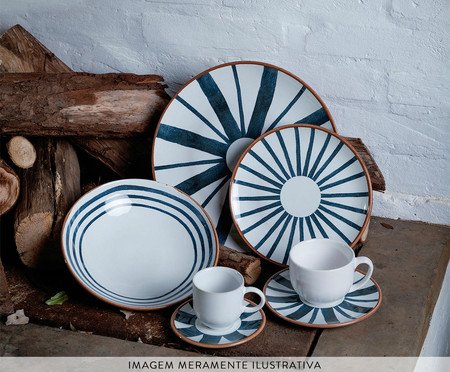Jogo de Pratos para Sobremesa Coup Stoneware Trópico Abstrato | Westwing