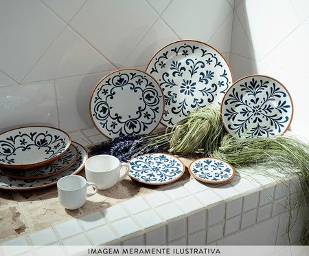 Jogo de Pratos para Sobremesa Coup Stoneware Coimbra Abstrato | Westwing