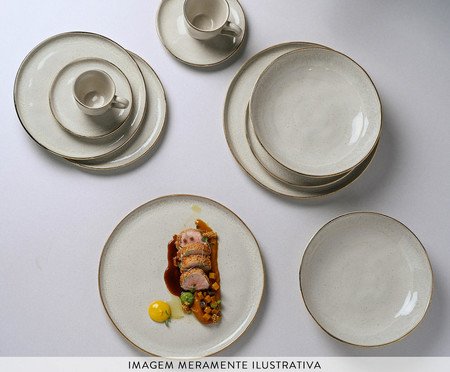 Jogo de Pratos para Sobremesa Bio Sol Gold Cinza | Westwing