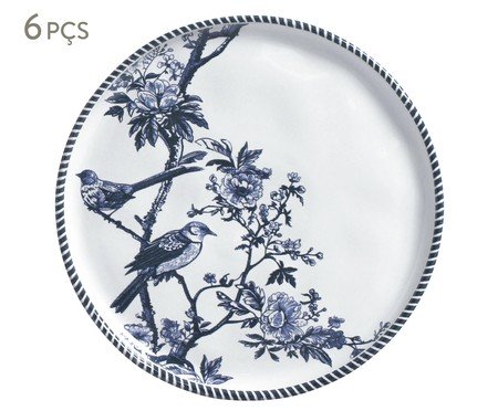 Jogo de Pratos para Sobremesa Bio Rouxinol Floral | Westwing