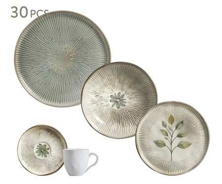 Aparelho de Jantar Bio Evergreen Floral - 30Pçs | Westwing