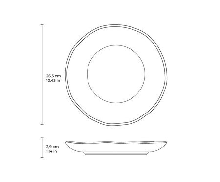 Jogo de Pratos Raso Orgânico New White Gold Branco | Westwing
