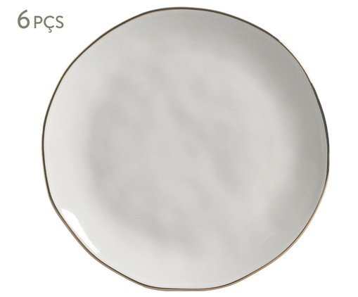 Jogo de Pratos Raso Orgânico New White Gold Branco, white | WestwingNow