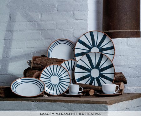 Jogo de Pratos Raso Coup Stoneware Trópico Abstrato | Westwing