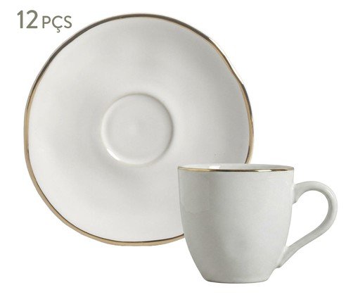 Jogo de Xícara para Café Orgânico New White Gold Branco, white | WestwingNow