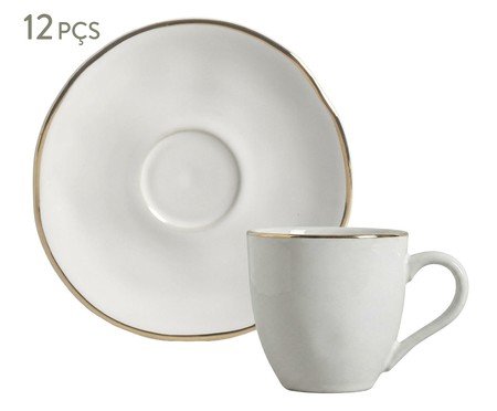 Jogo de Xícara para Café Orgânico New White Gold Branco | Westwing