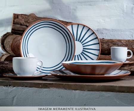 Jogo de Pratos Fundo Coup Stoneware Trópico Abstrato | Westwing