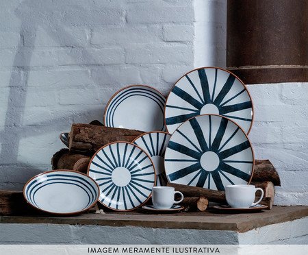 Jogo de Pratos Fundo Coup Stoneware Trópico Abstrato | Westwing