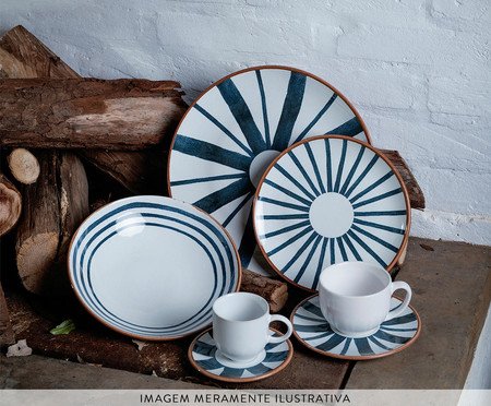 Jogo de Pratos Fundo Coup Stoneware Trópico Abstrato | Westwing
