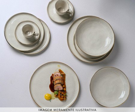 Jogo de Pratos Fundo Bio Sol Gold Cinza | Westwing