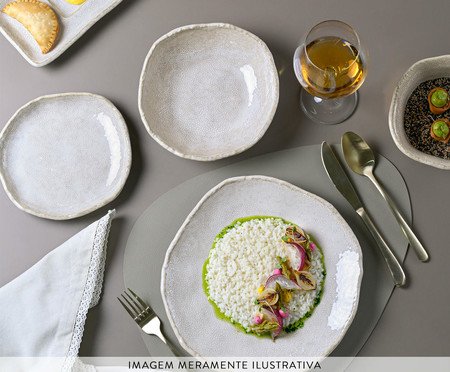 Jogo de Pratos Fundo Orgânico Eco Stone Arenito Branco | Westwing